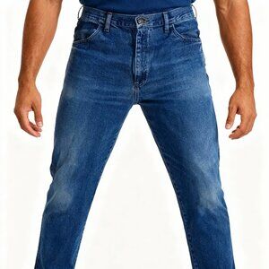 Wrangler Rustler Men's Blue Straight Leg 100% COTTON Casual Jeans Size 38x32